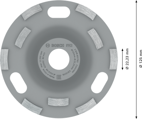 PRO Concrete Grinding Head (125 / 22.23 / 5)