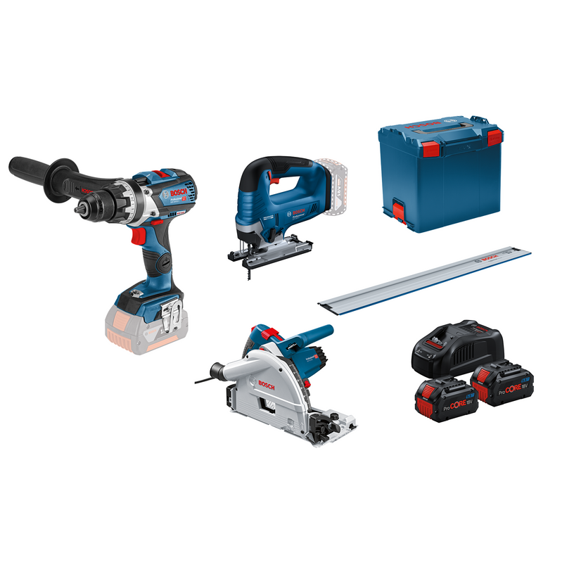 GKT 55 GCE+GSR 18V-110 C+GST 185-LI +FSN 1100+Starter Set (2xProCORE18V 5.5Ah; GAL 1880 CV; C)